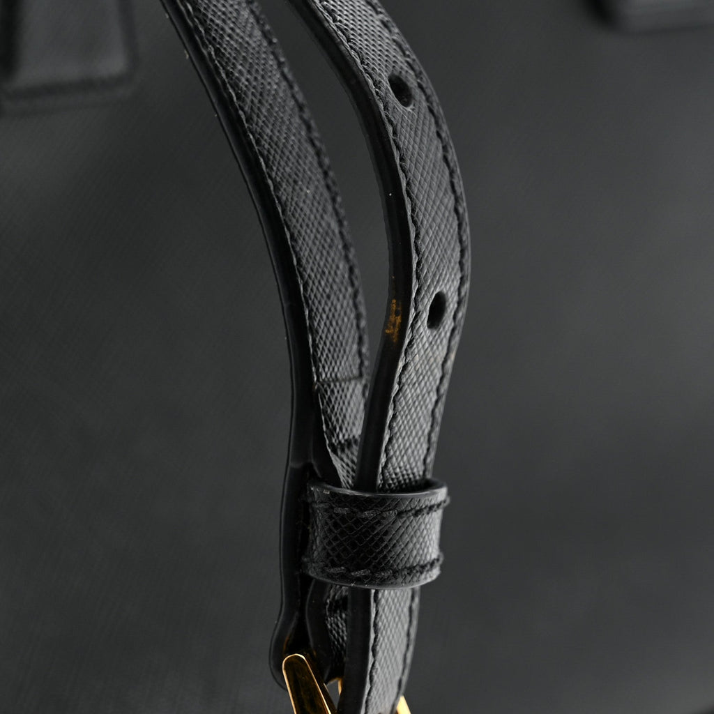 Prada Saffiano Small Galleria Double Zip Tote Black