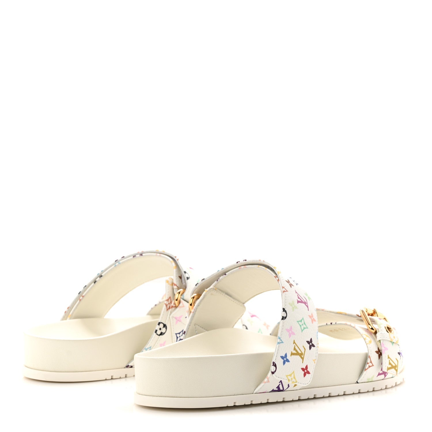 Louis Vuitton LV X TM Monogram Multicolor Bom Dia Comfort Mule Sandals 38.5 White