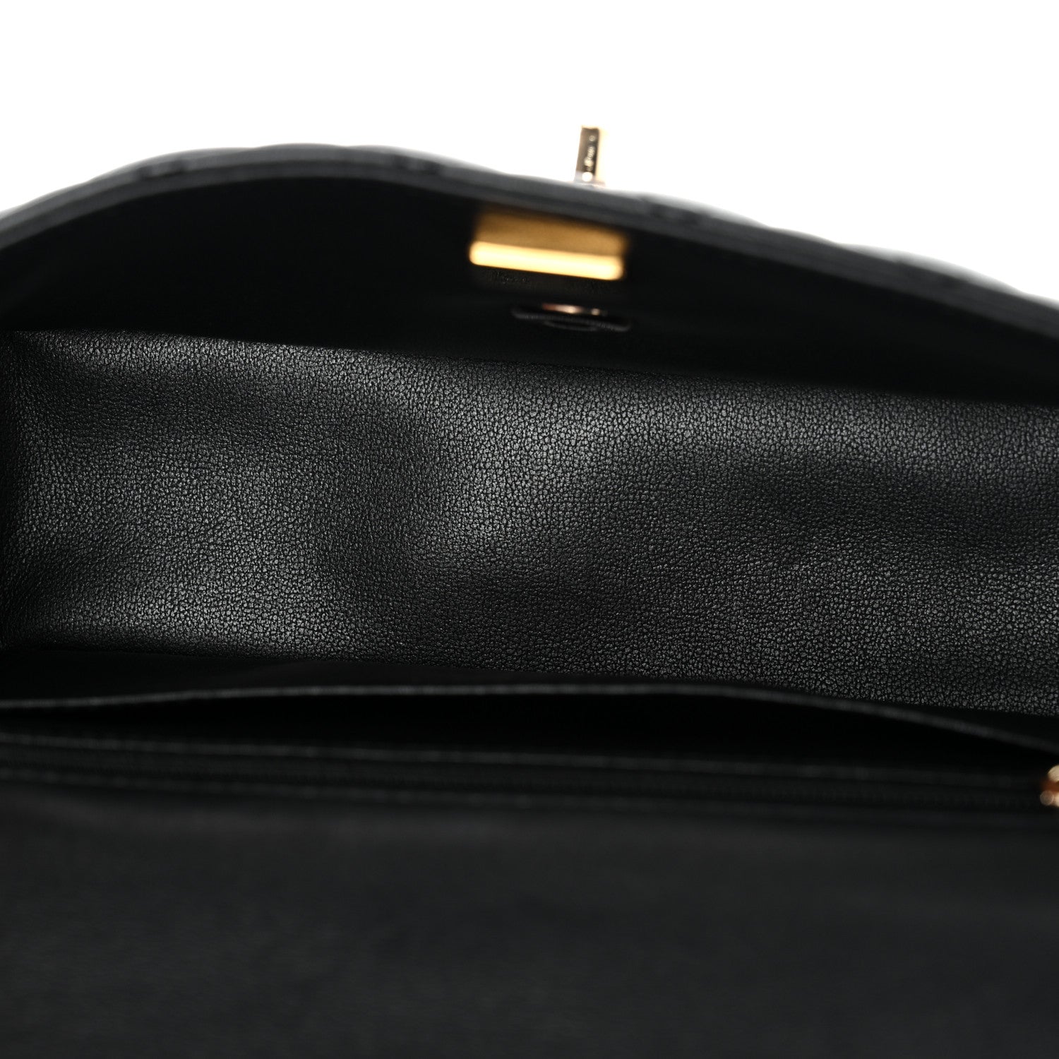 Chanel Lambskin Quilted Mini Top Handle Rectangular Flap Black