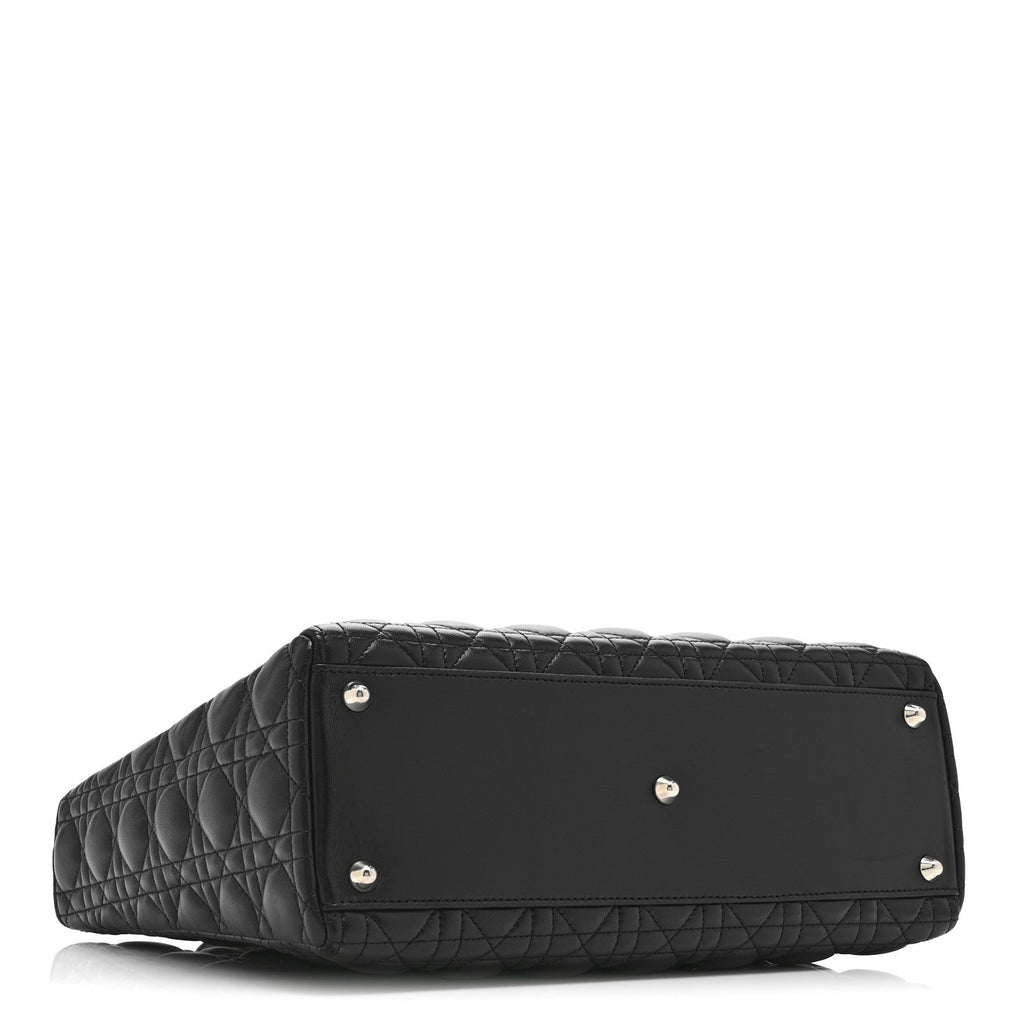 Christian Dior Lambskin Cannage Large Lady Dior Black