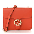 Gucci Dollar Calfskin Small Interlocking G Shoulder Bag Sun Orange