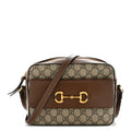 Gucci GG Supreme Monogram Small Horsebit 1955 Shoulder Bag Beige Brown Sugar