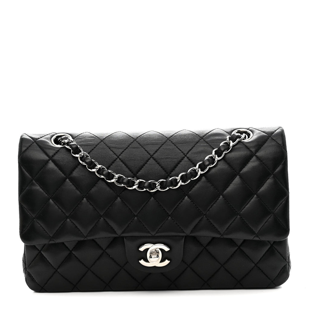 Chanel Lambskin Quilted Medium Double Flap Black