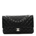 Chanel Lambskin Quilted Medium Double Flap Black