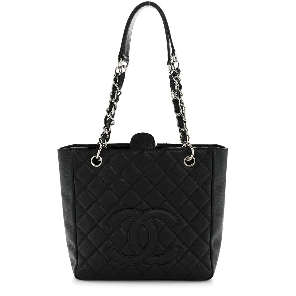 Chanel Caviar Quilted Petit Shopping Tote PST Black