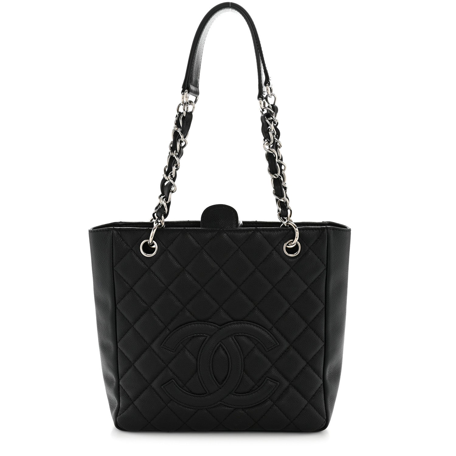 Chanel Caviar Quilted Petit Shopping Tote PST Black