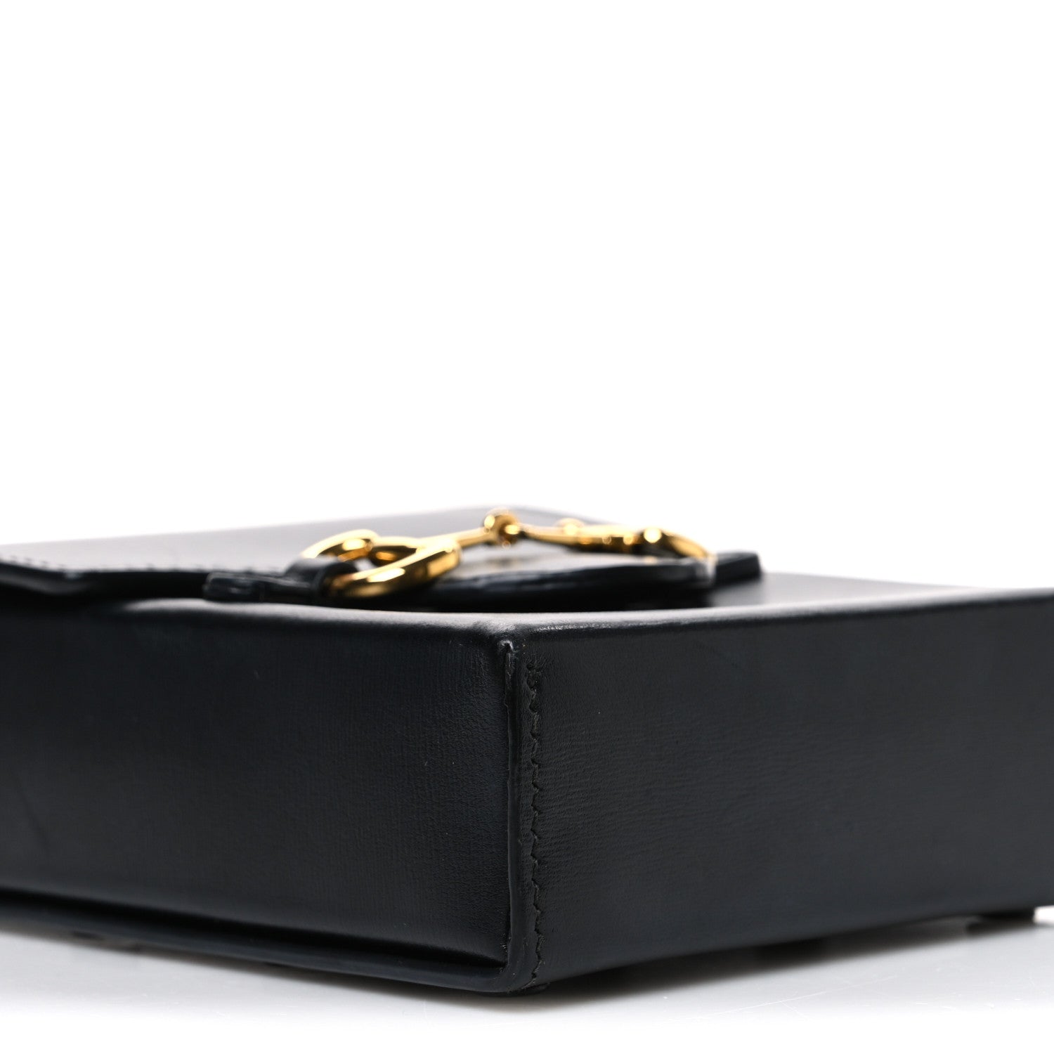 Gucci Boarded Plutone Calfskin Mini Horsebit 1955 Crossbody Bag Black