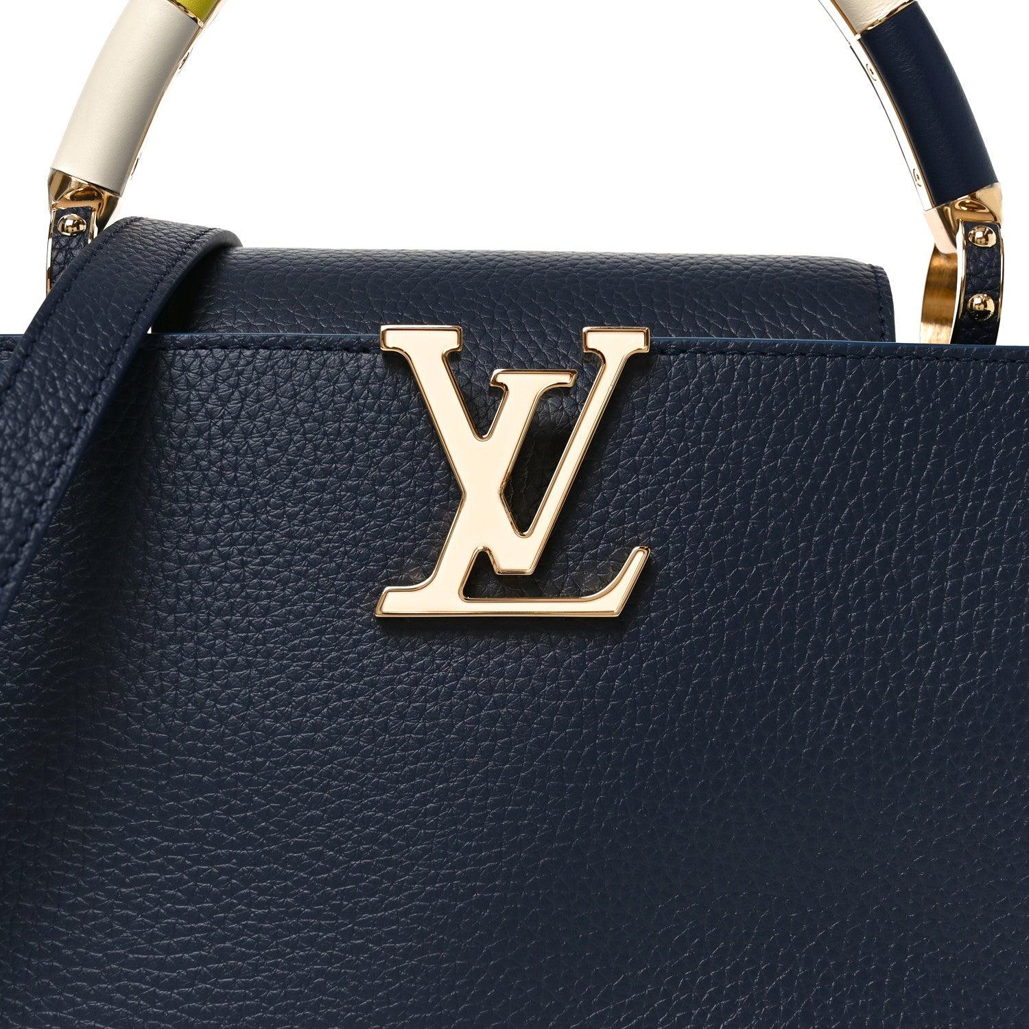 Louis Vuitton Taurillon Kintsugi Capucines MM Navy