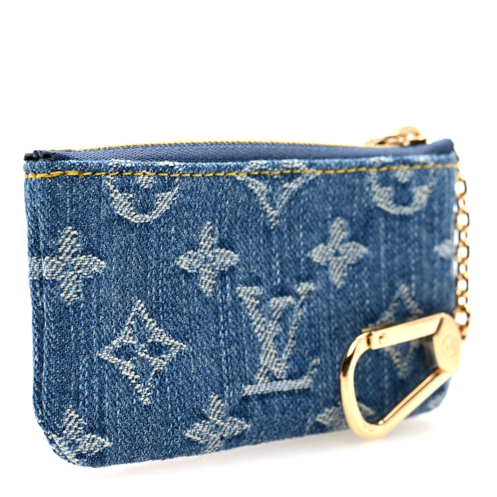 Louis Vuitton LV X TM Monogram Denim Cerises Key Pouch Blue