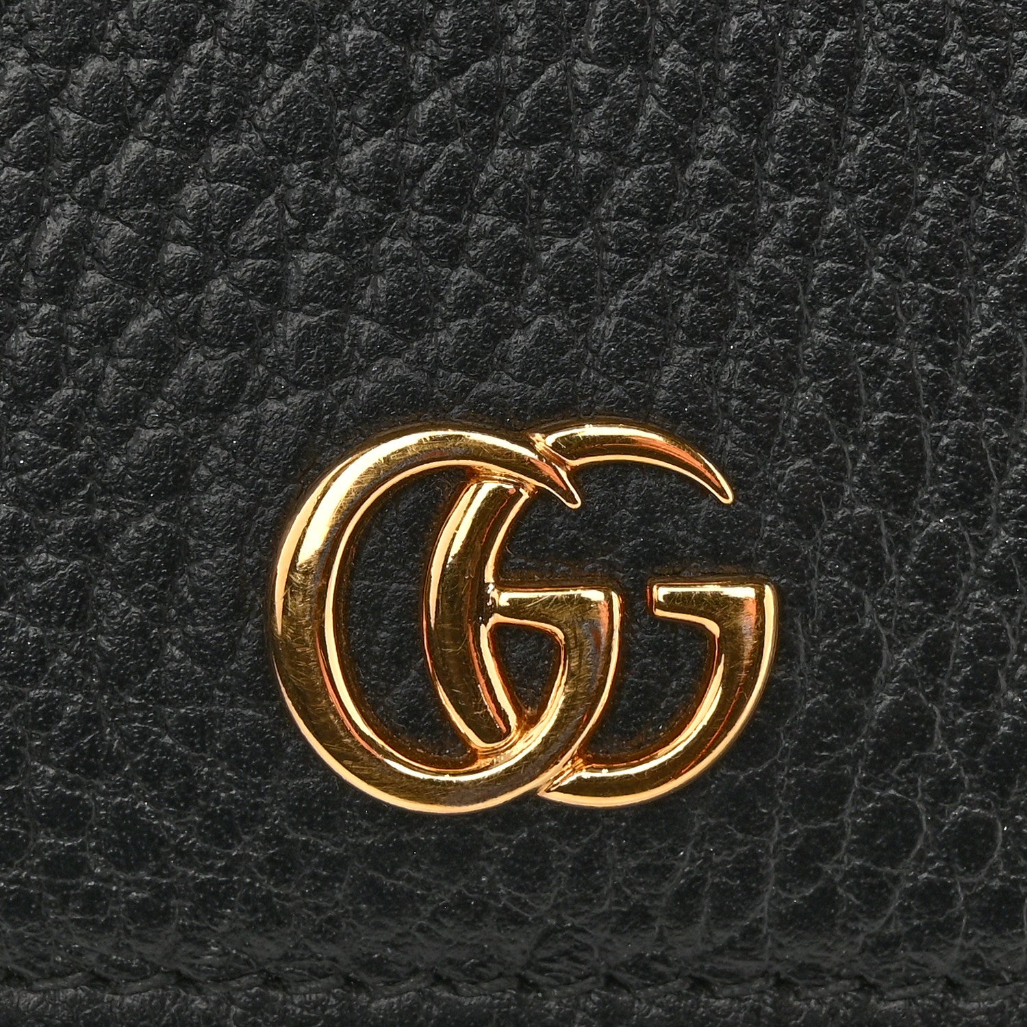 Gucci Dollar Calfskin Mini GG Marmont Chain Wallet Black