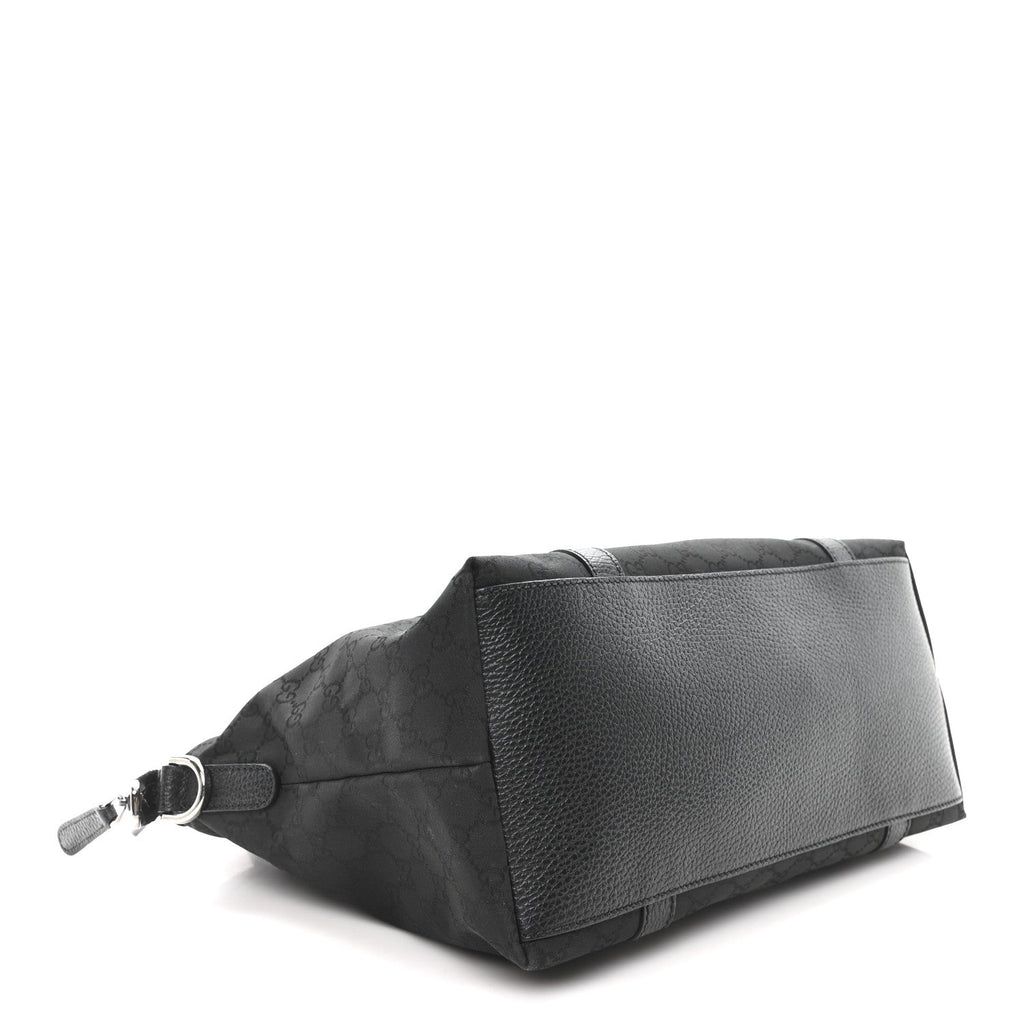 Gucci Nylon Monogram Medium GG Charm Dome Satchel Black
