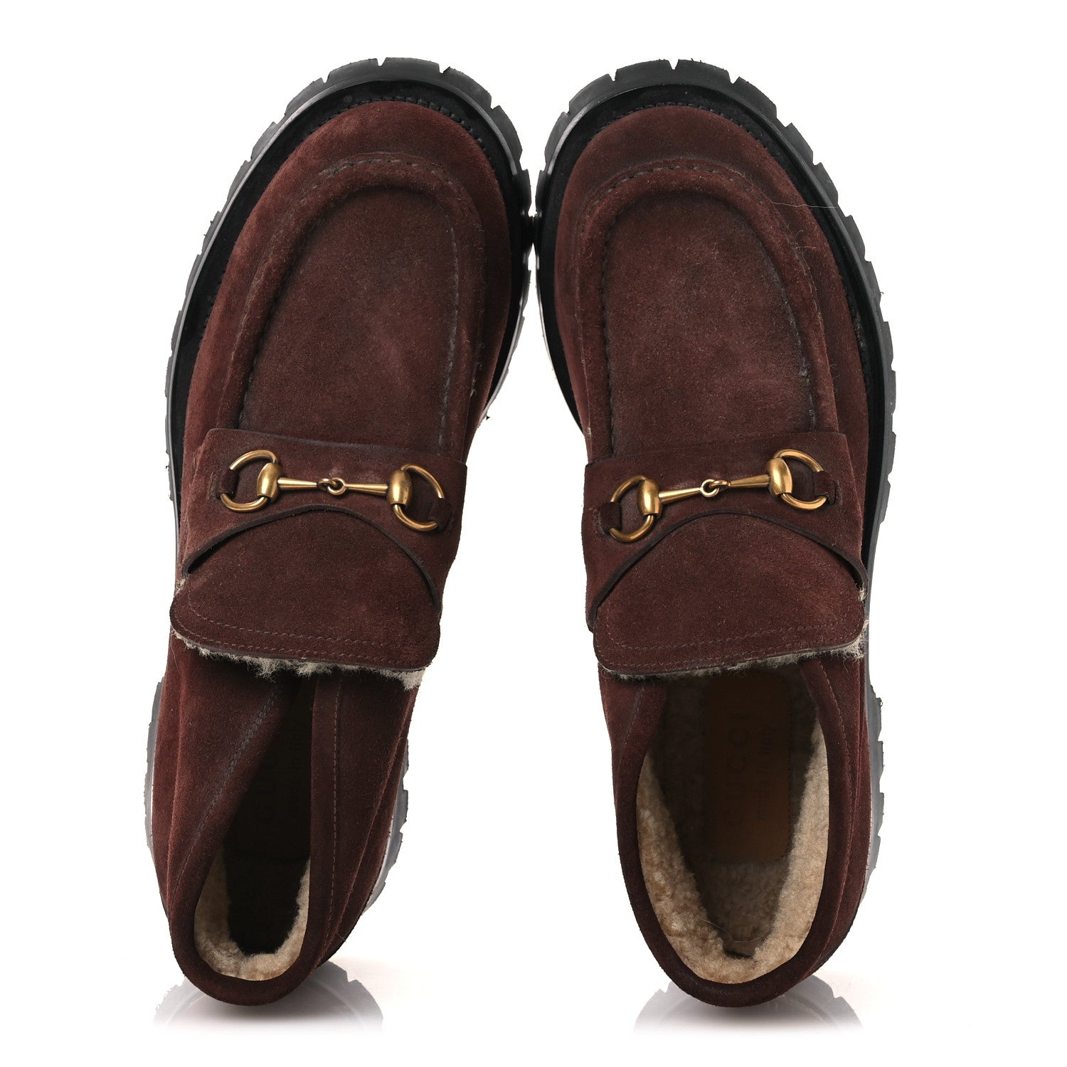 Gucci Suede Shearling Mens Harald Horsebit Ankle Boots 12 Light Brown Butterscotch