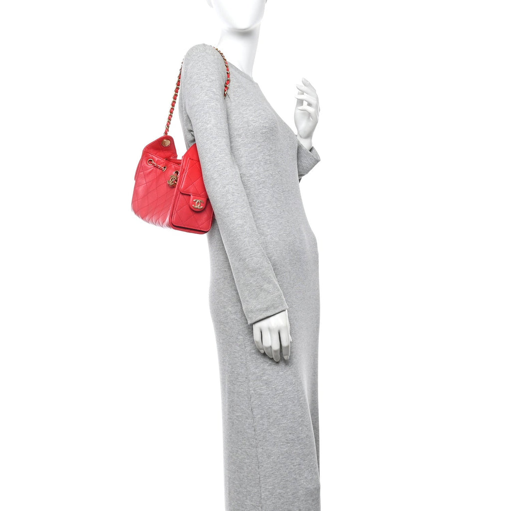 Chanel Caviar Quilted Mini Chanel 25 Handbag Red