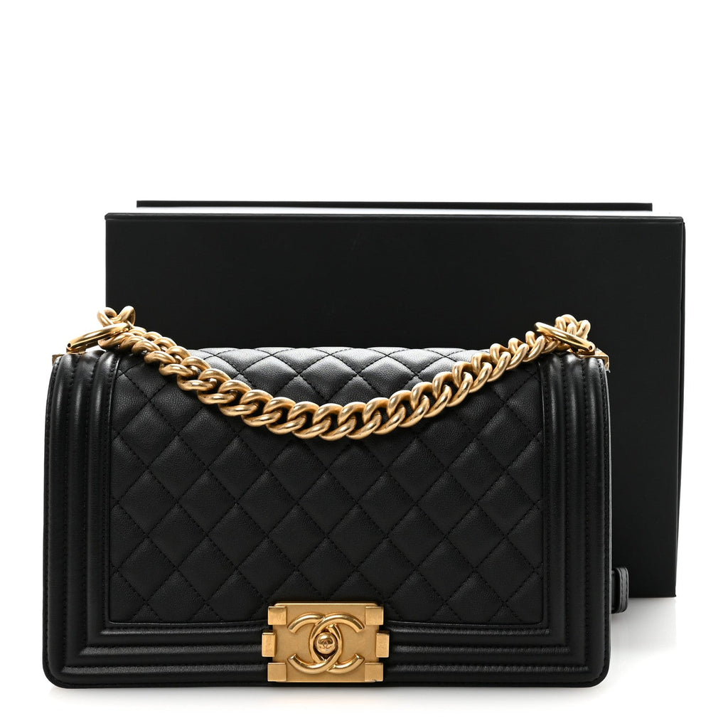 Chanel Calfskin Quilted Medium Boy Flap Black