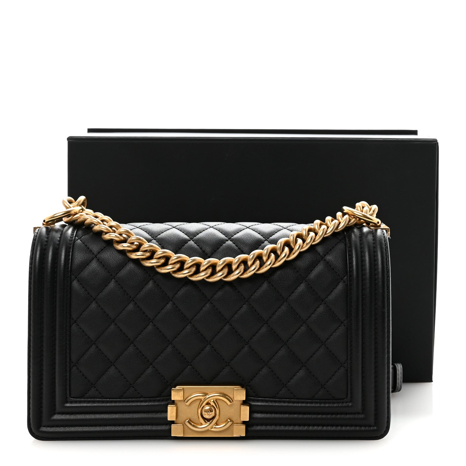 Chanel Calfskin Quilted Medium Boy Flap Black