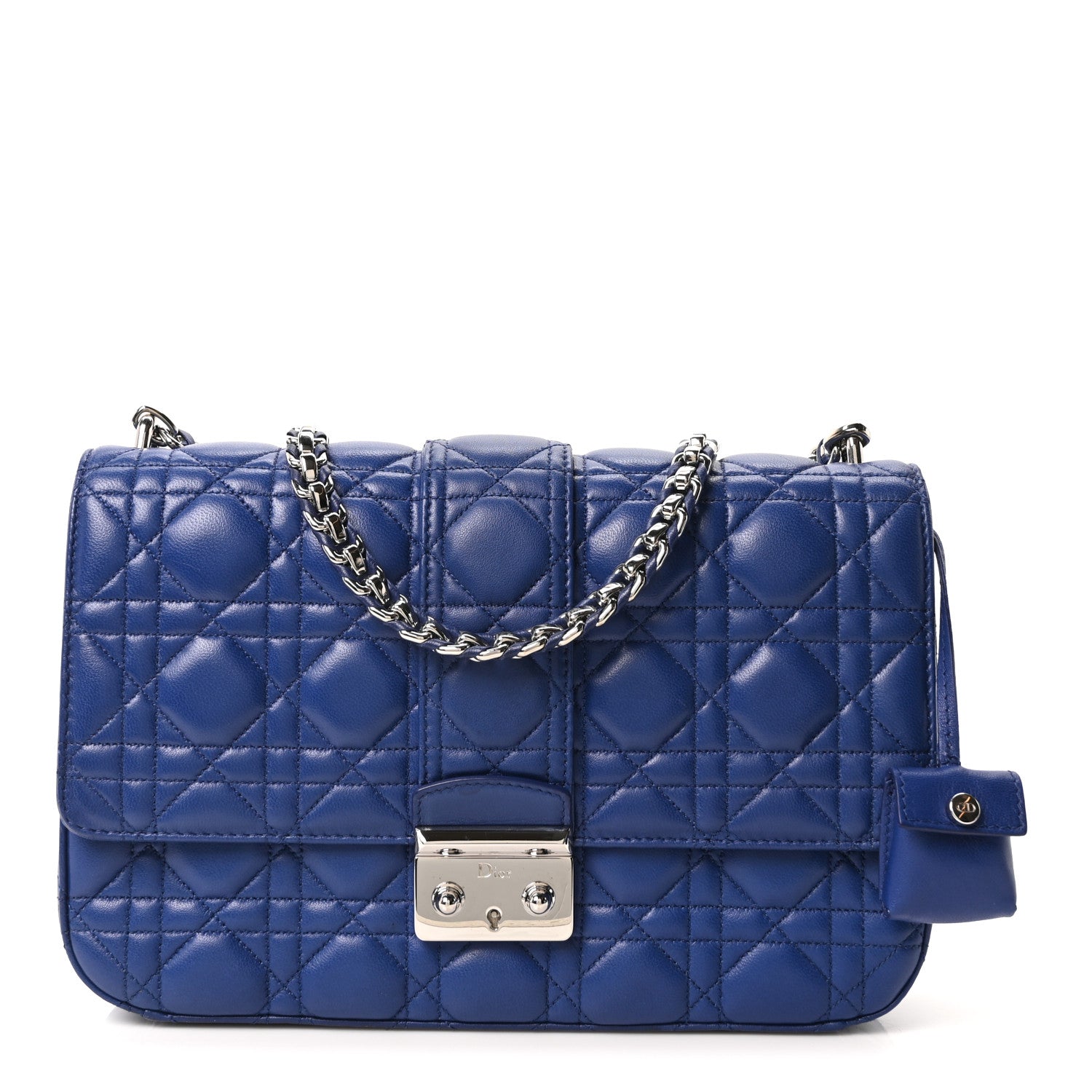 Christian Dior Lambskin Cannage Medium Miss Dior Flap Blue