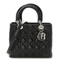 Christian Dior Lambskin Cannage Medium Lady Dior Black