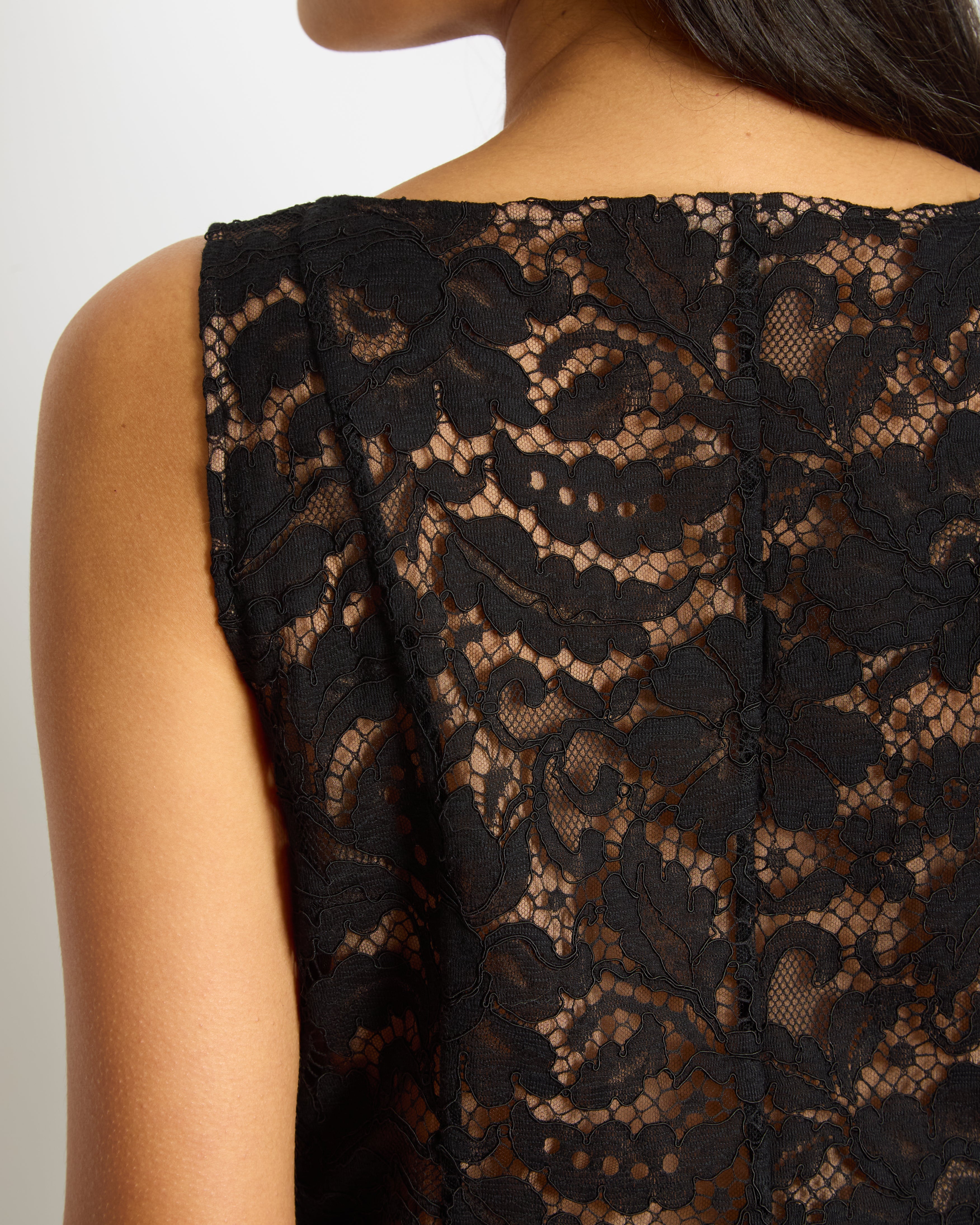 Chanel Black Floral Print Lace Jumpsuit Size FR 42 (UK 14)