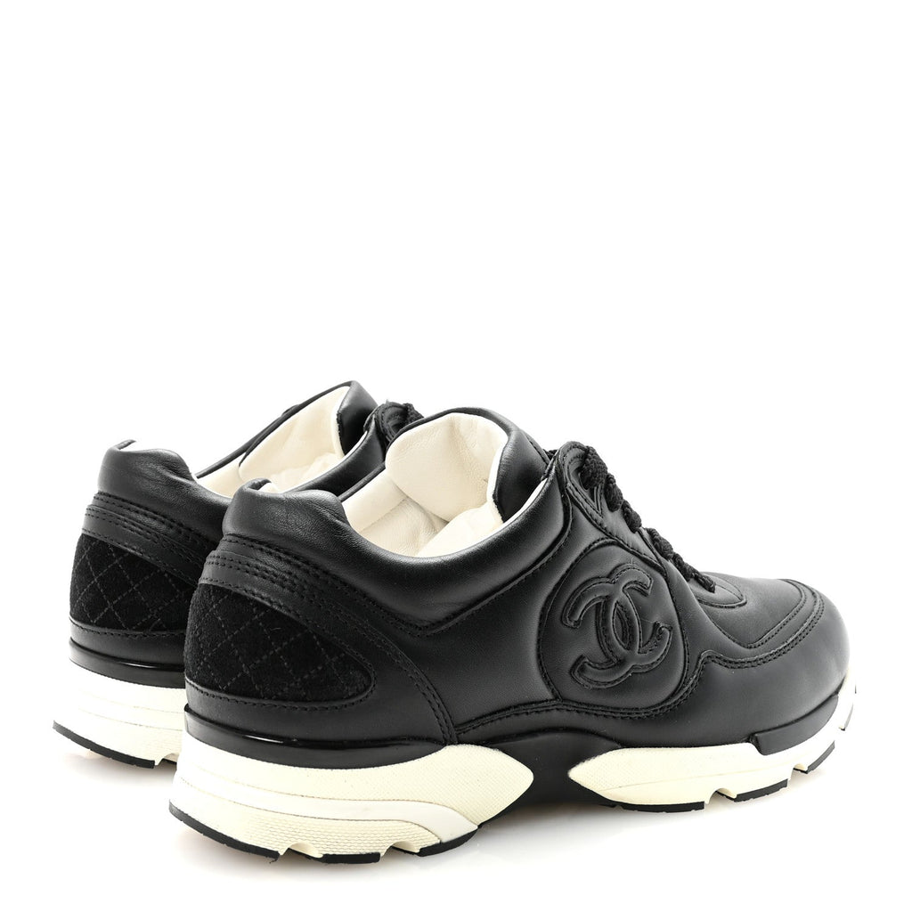 Calfskin CC Sneakers 36 Black