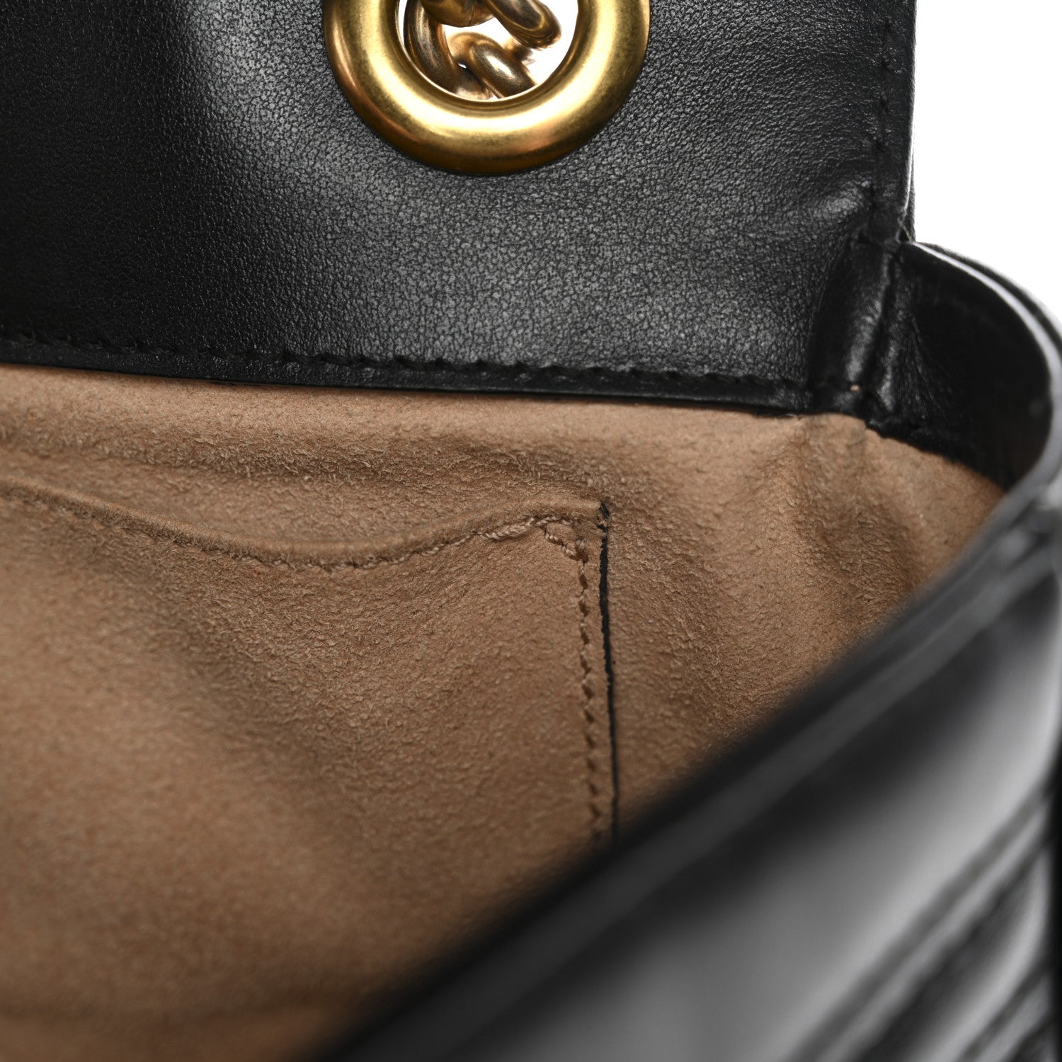 Gucci Calfskin Matelasse Mini GG Marmont Shoulder Bag Black