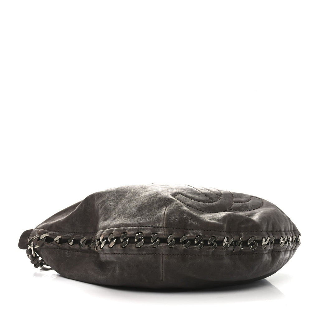 Chanel Calfskin Modern Chain Hobo Brown