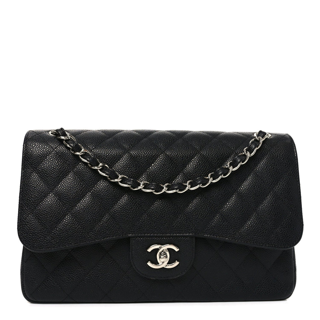 Chanel Caviar Quilted Jumbo Double Flap Black