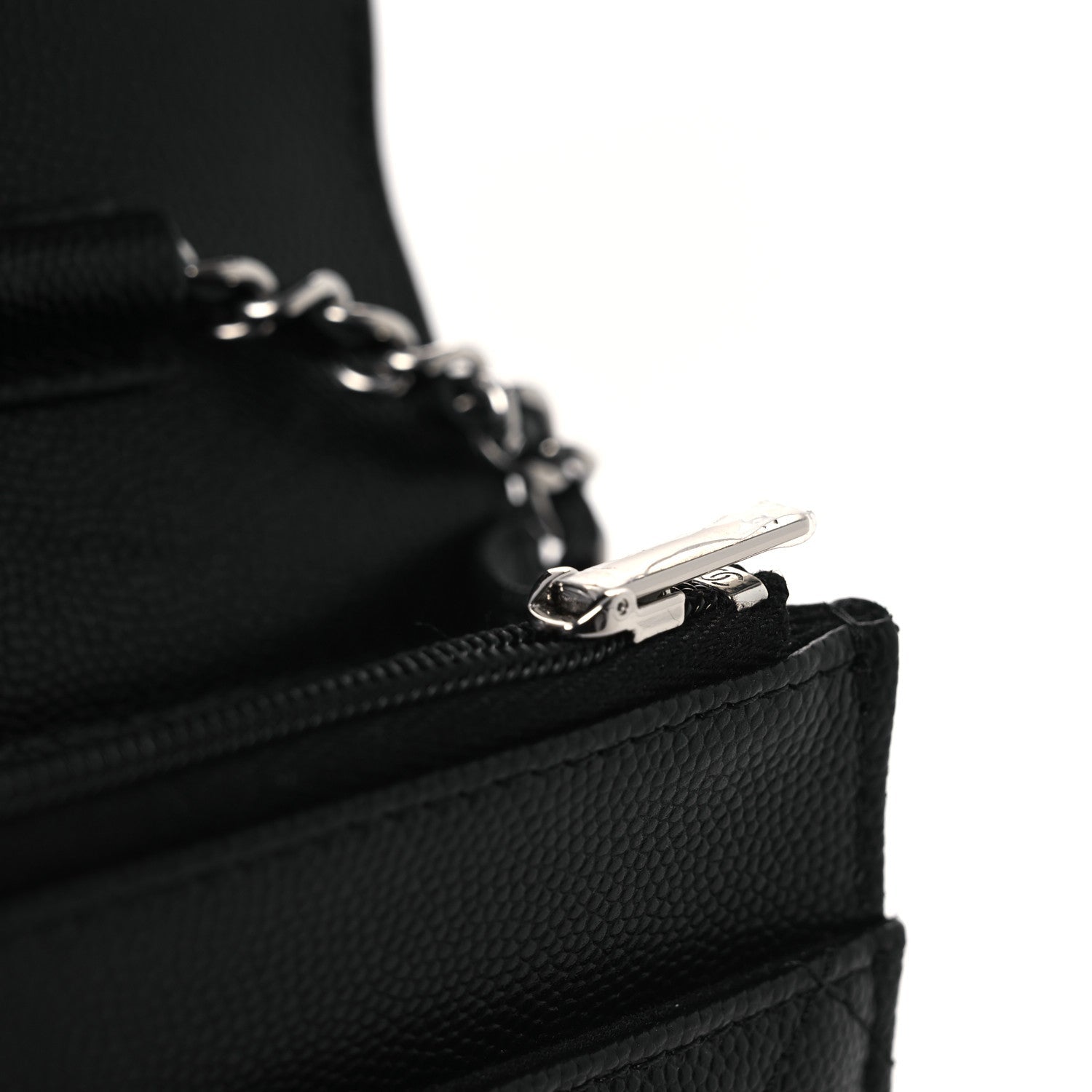 Chanel Caviar Quilted Crystal Star Wallet On Chain Black