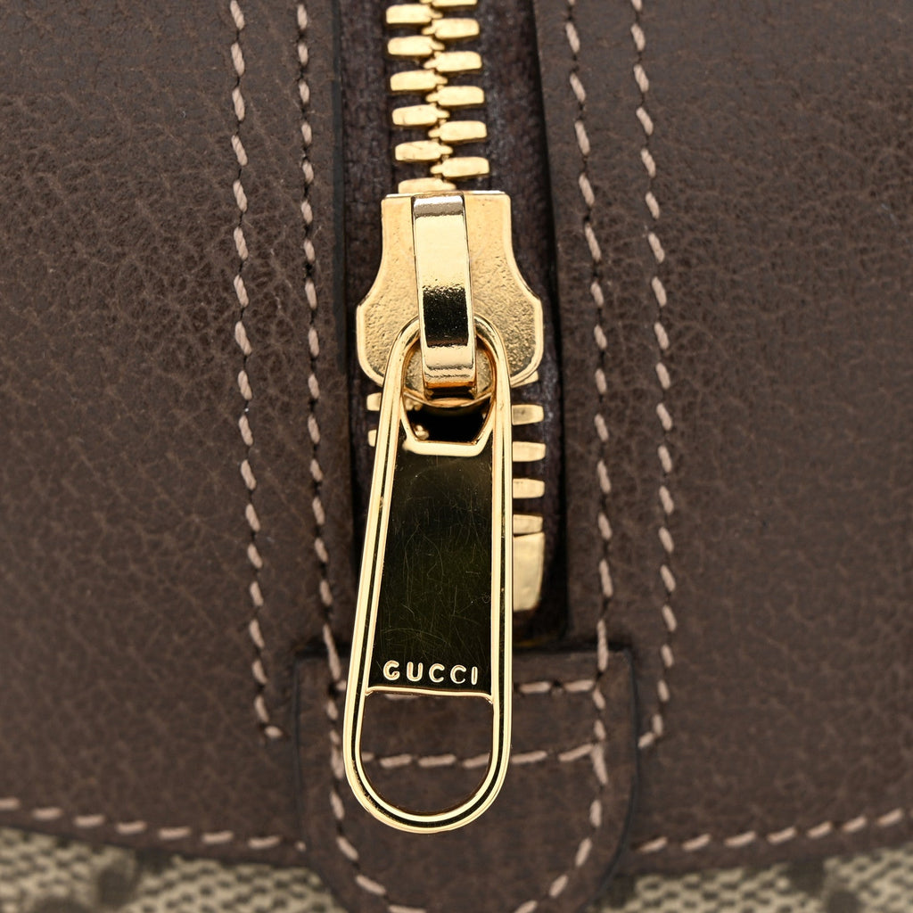 Gucci GG Supreme Monogram Web Small Ophidia Shoulder Bag Brown