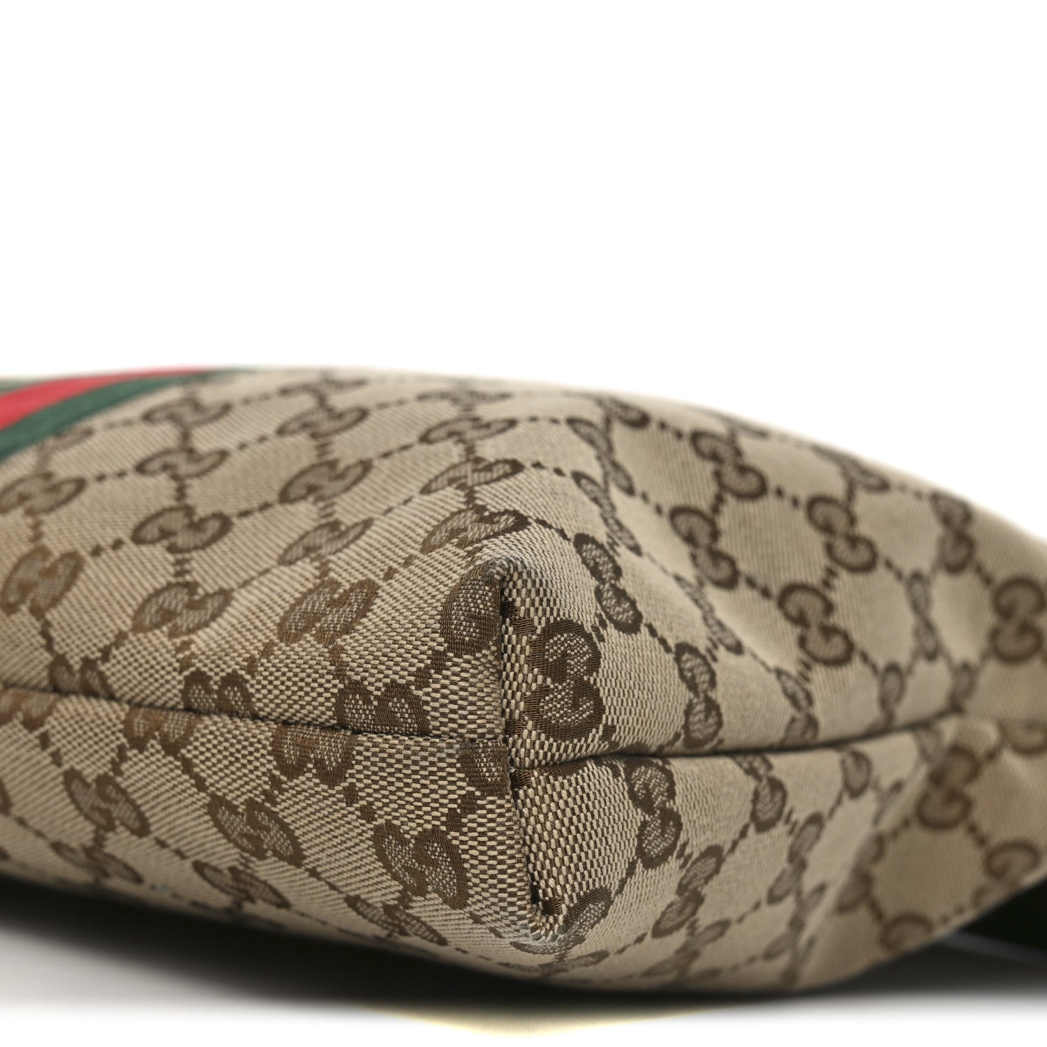 Gucci GG Monogram Web Flat Messenger Bag Black