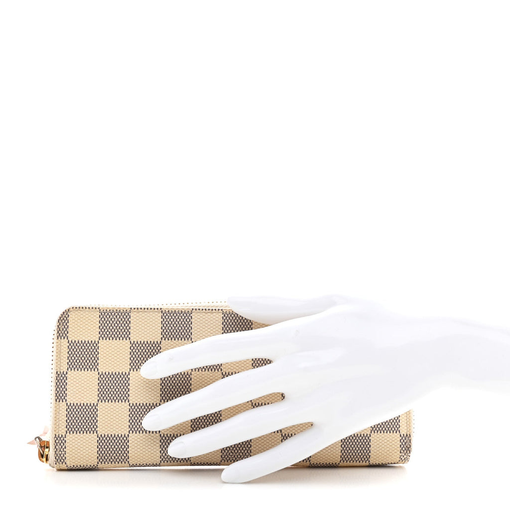 Louis Vuitton Damier Azur Clemence Wallet Rose Ballerine