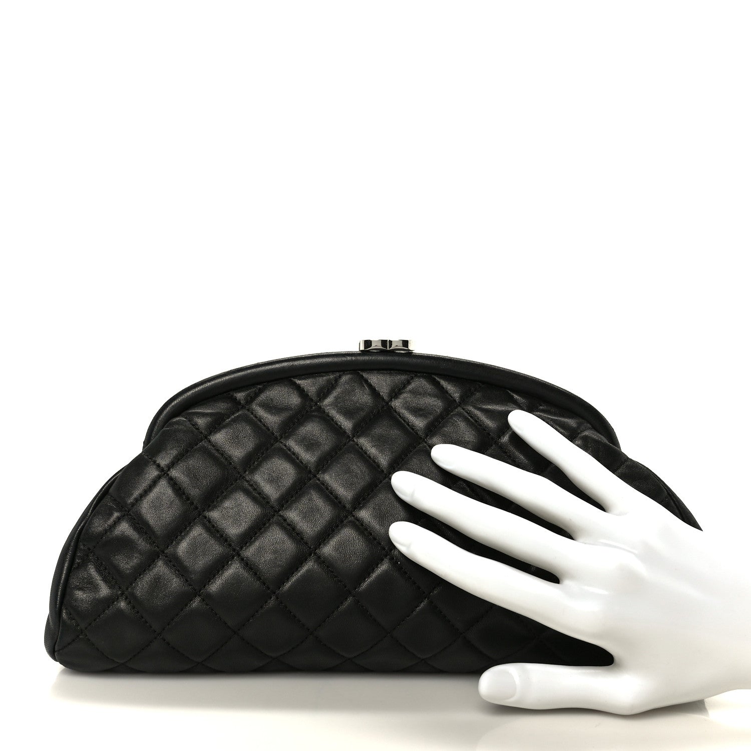Chanel Lambskin Quilted Timeless Clutch Black