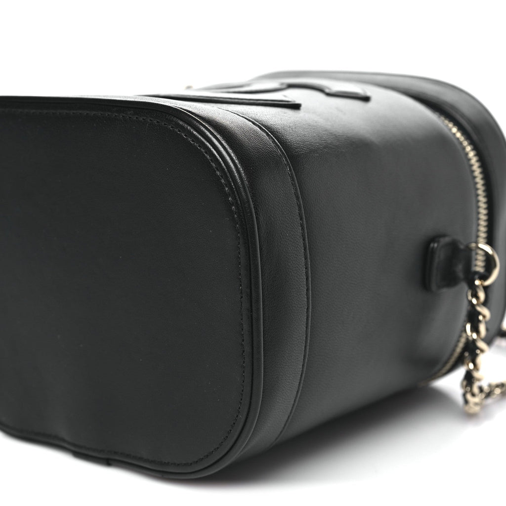 Chanel Lambskin Timeless Vanity Cosmetic Case Black