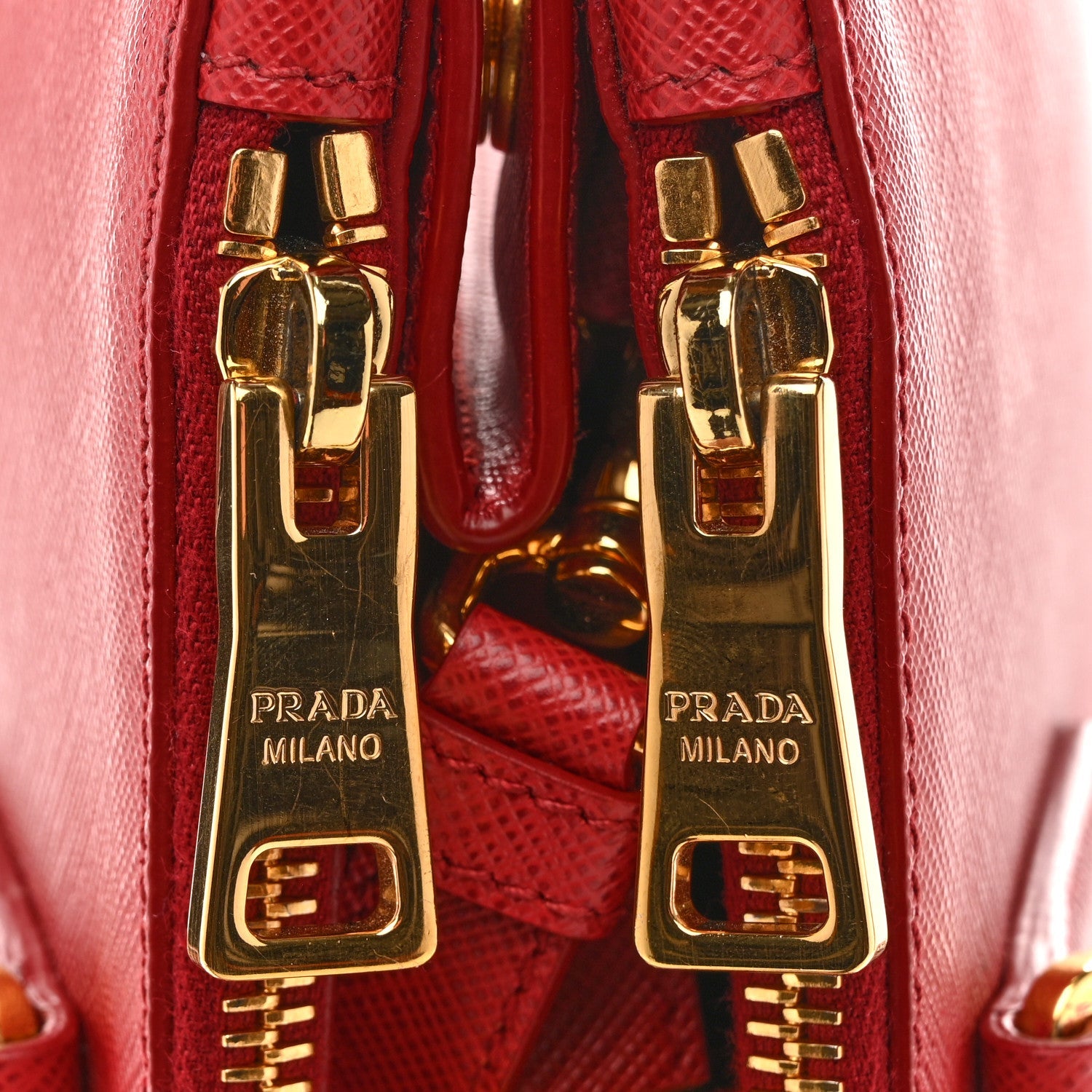 Prada Saffiano Lux Large Galleria Double Zip Tote Fuoco