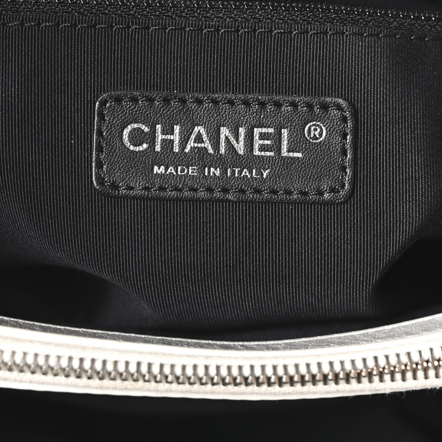 Chanel Glazed Calfskin Quilted Small Chain Me Tote Dark White