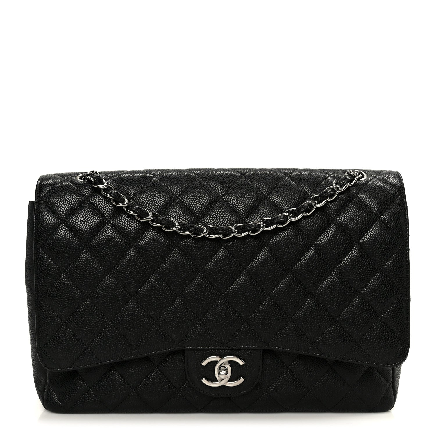 Chanel Caviar Quilted Maxi Double Flap Black