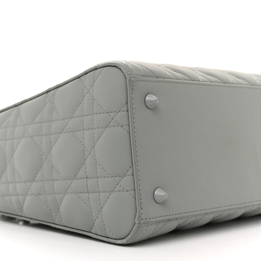Christian Dior Ultra Matte Calfskin Cannage Medium Lady Dior Grey Stone
