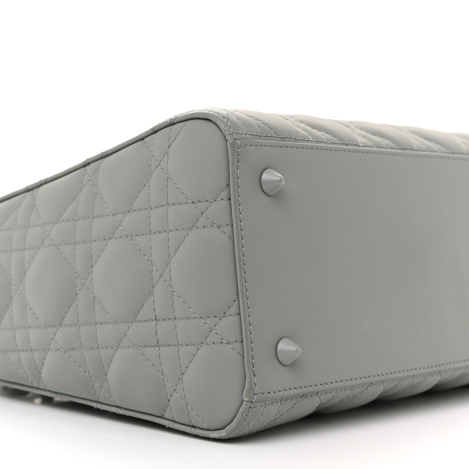 Christian Dior Ultra Matte Calfskin Cannage Medium Lady Dior Grey Stone
