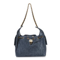 Chanel Suede Quilted Small Chanel 25 Handbag Blue