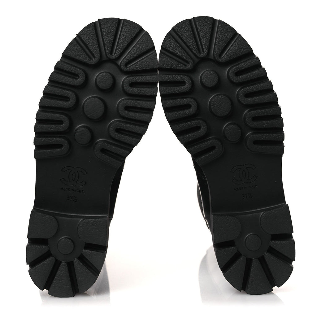 Calfskin Cap Toe CC Tall Boots 37.5 Black