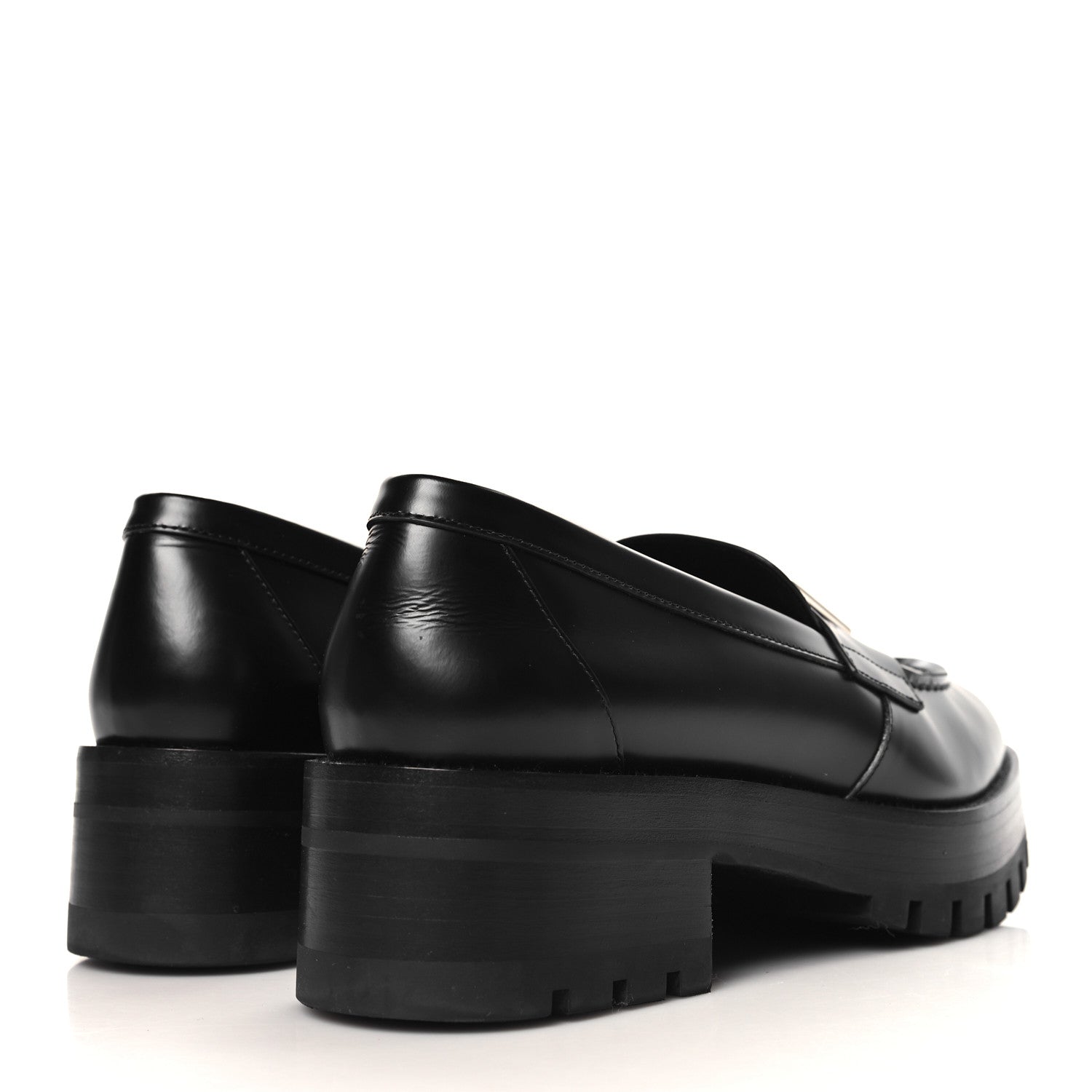 Calfskin Metal CC Loafers 39 Black