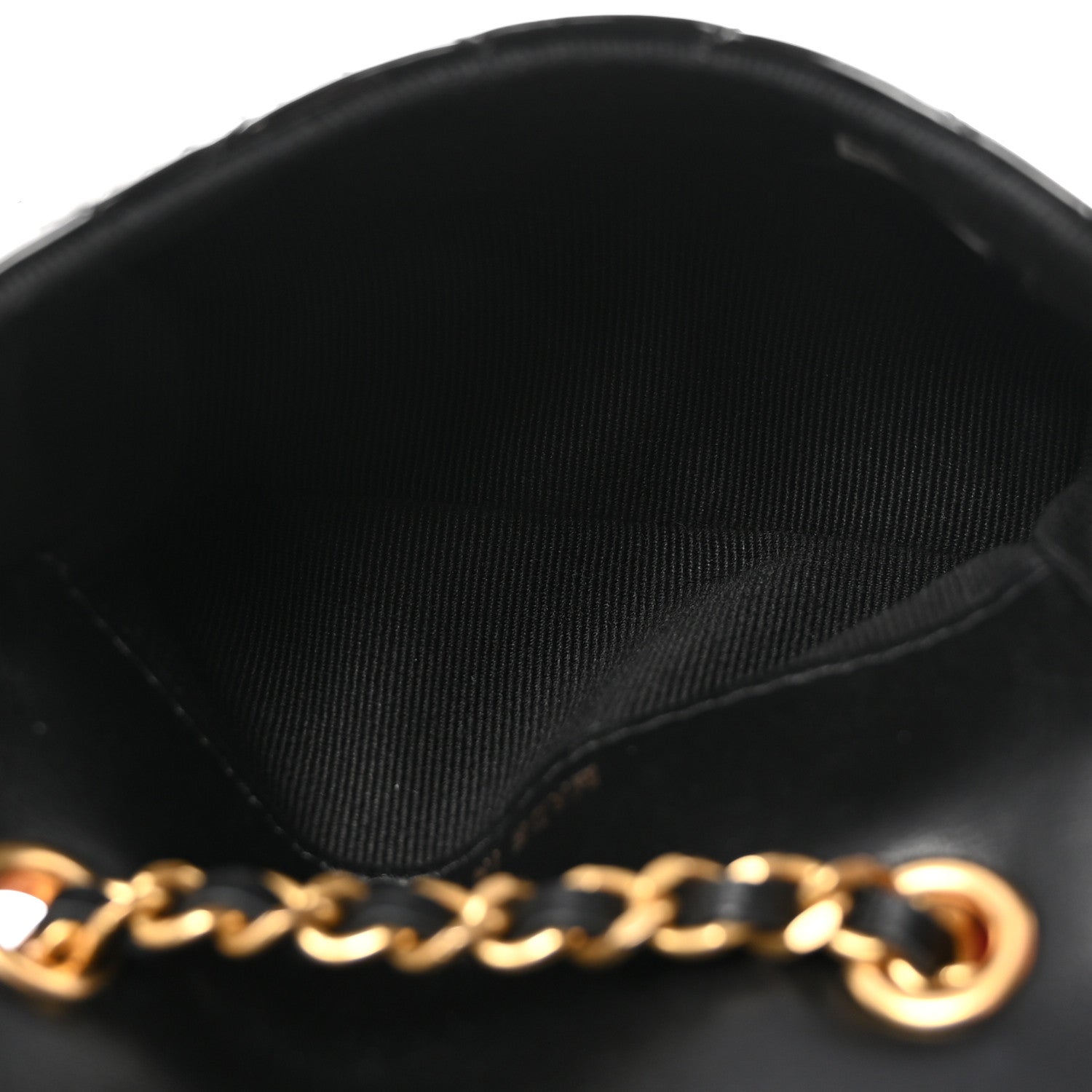 Chanel Patent Enamel Quilted Coco Hearts Clutch With Chain Black
