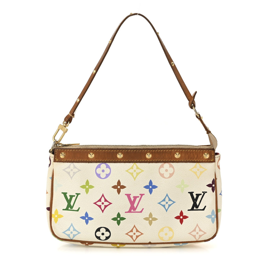 Louis Vuitton Monogram Multicolor Pochette Accessories White