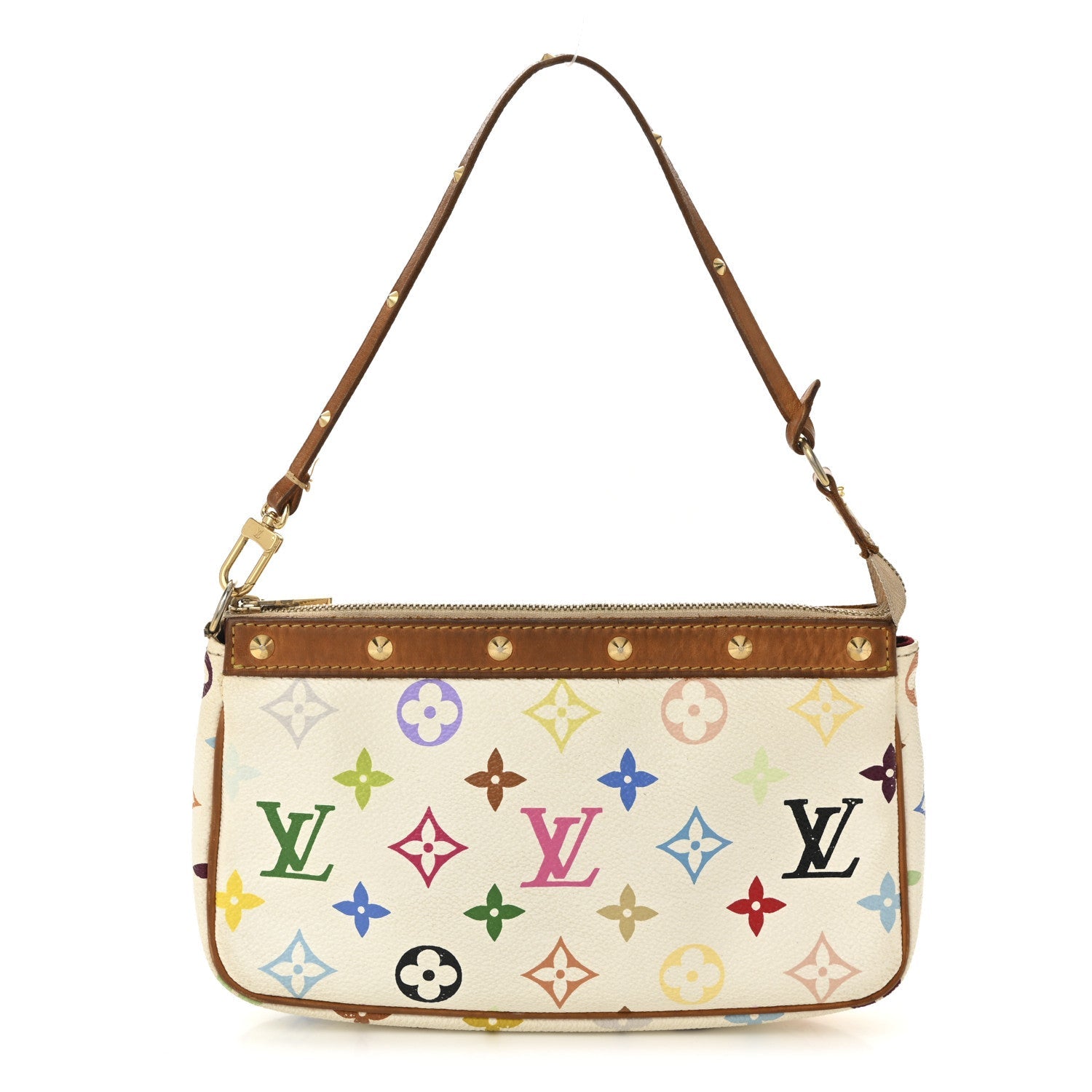 Louis Vuitton Monogram Multicolor Pochette Accessories White