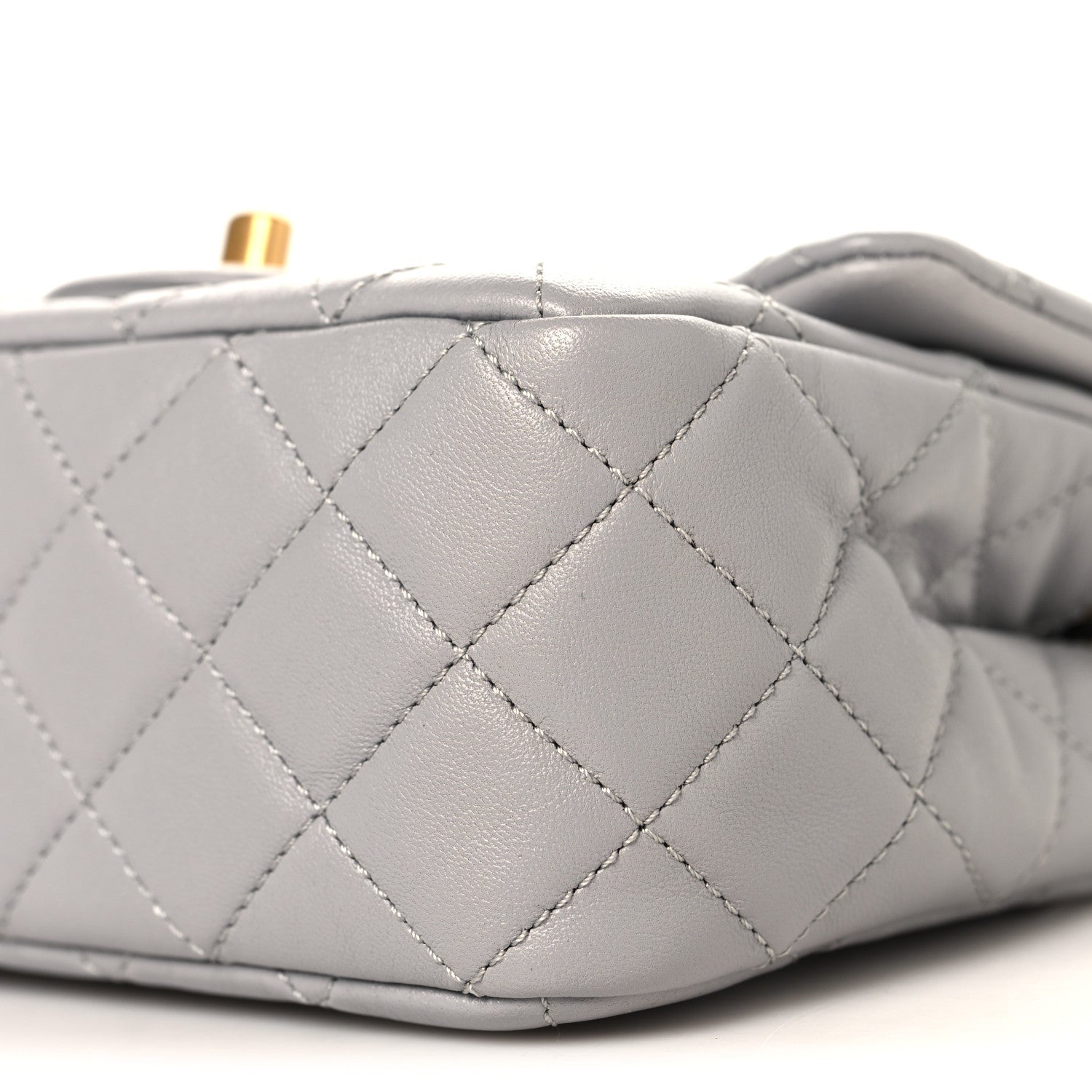 Chanel Lambskin Quilted Mini Pearl Crush Flap Light Grey