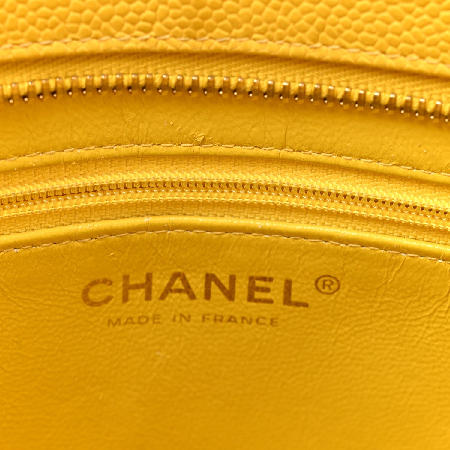 Chanel Caviar Quilted Medallion Tote Yellow