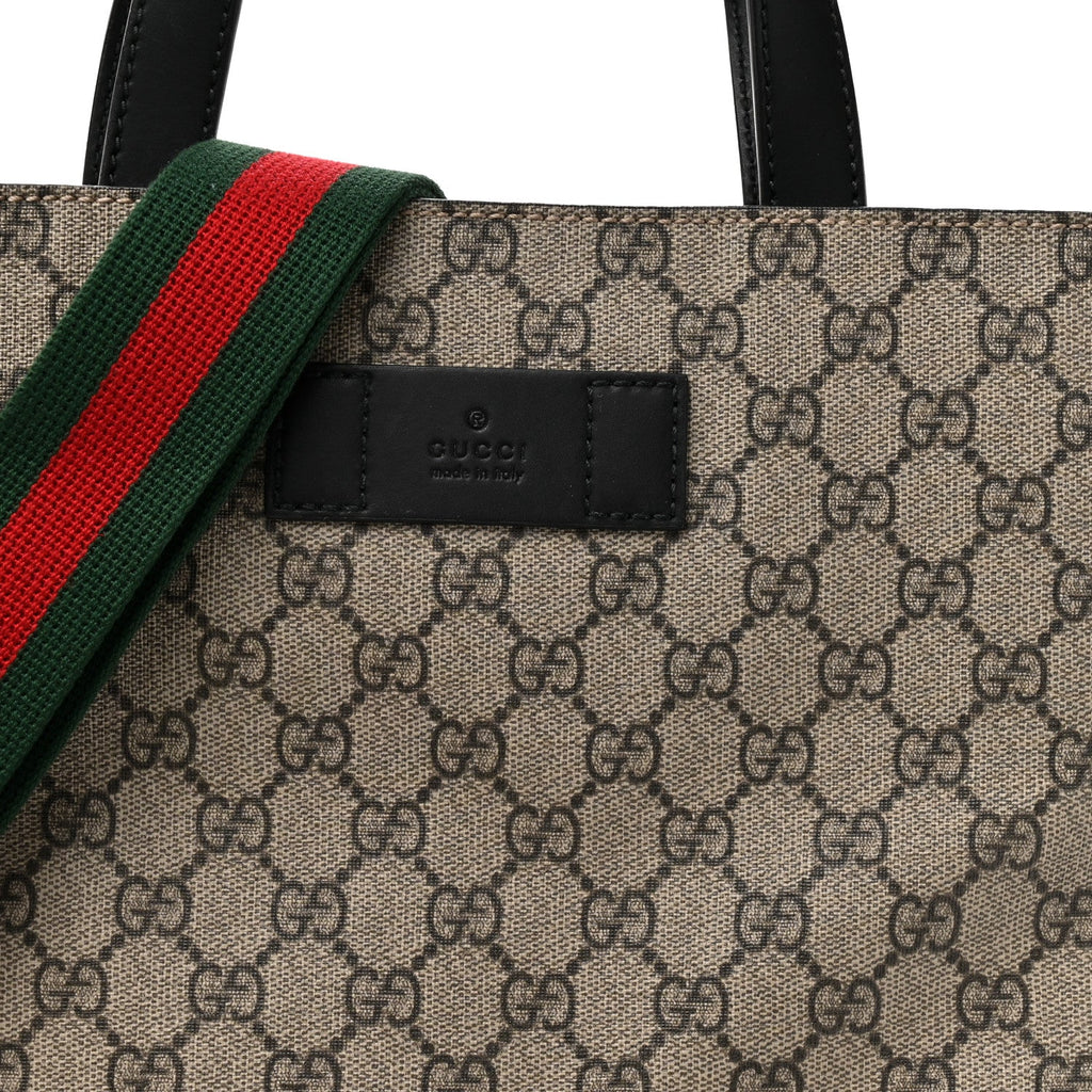 Gucci Soft GG Supreme Monogram Web Vertical Tote Black