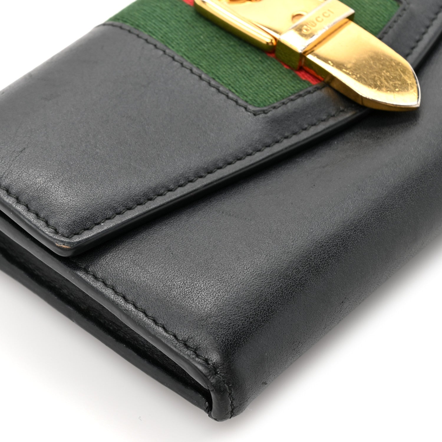 Gucci Calfskin Sylvie Continental Wallet Black