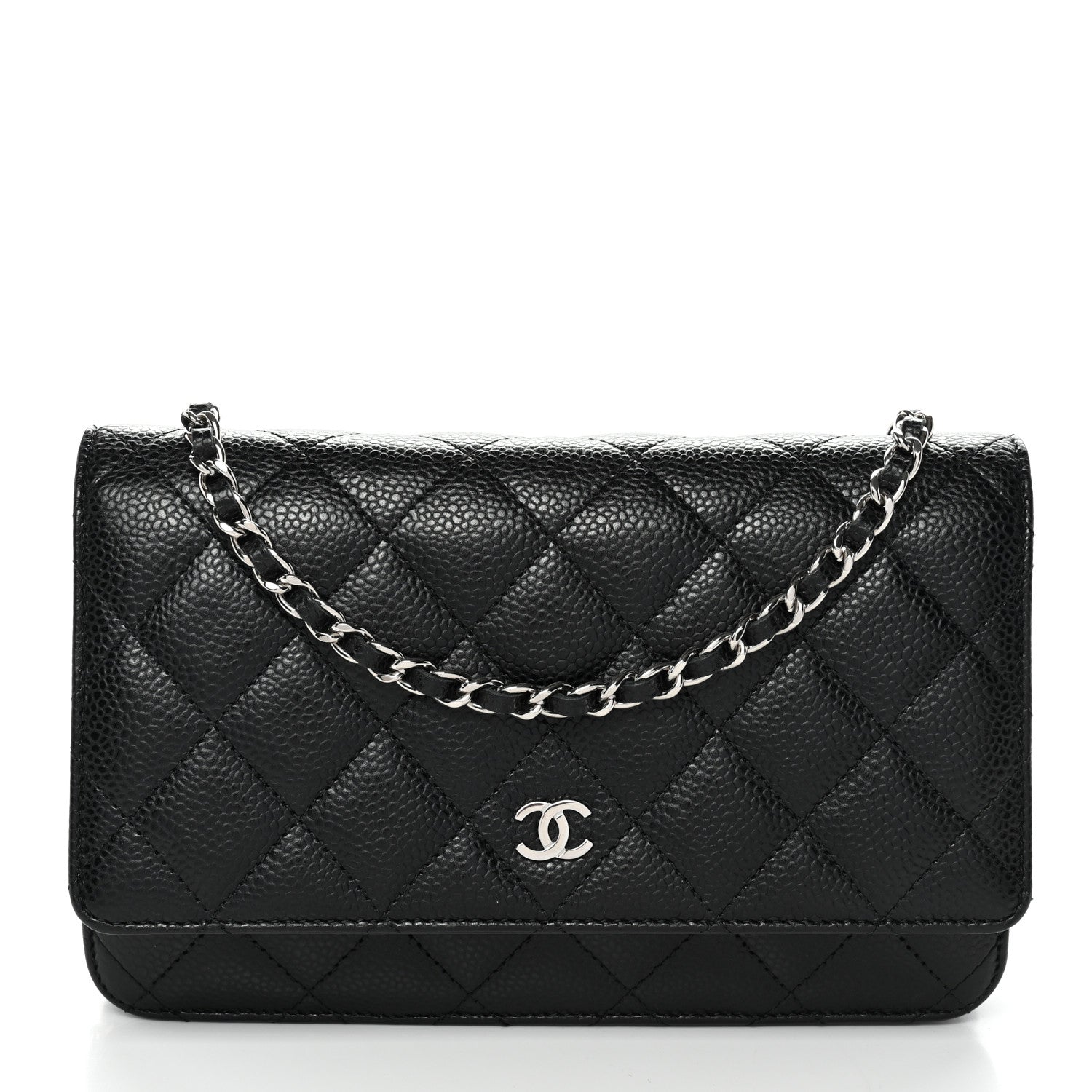 Chanel Caviar Quilted Wallet On Chain WOC Black