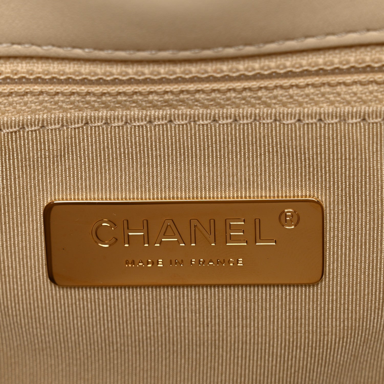 Chanel Lambskin Quilted Medium Chanel 19 Flap Beige