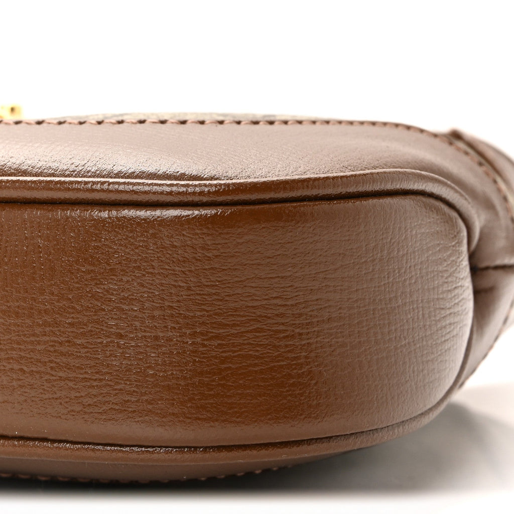 Gucci GG Supreme Monogram Azalea Calfskin Web Mini Jackie 1961 Hobo Beige Ebony Brown Sugar